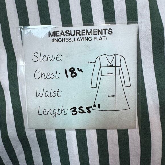 Zara Green and White Striped Shirt Tunic Style Dress xs‎ - Picture 12 of 12